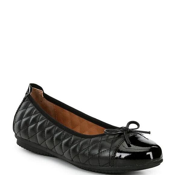Josef Seibel Shoes - Josef Seibel Pippa 76 Slip On Ballet Flat Black Quilted Patent Cap Toe B…